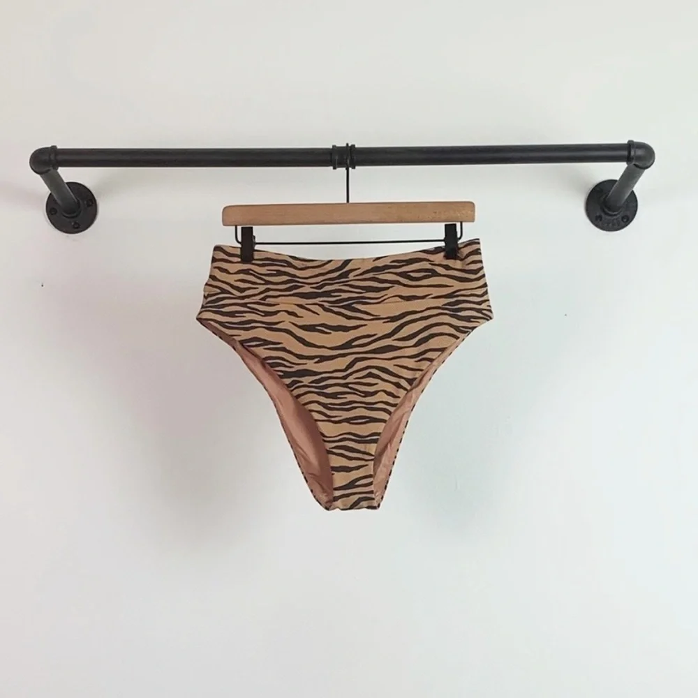 NEW Aerie Tiger Pique High Rise High Cut Swimsuit Bikini Bottoms